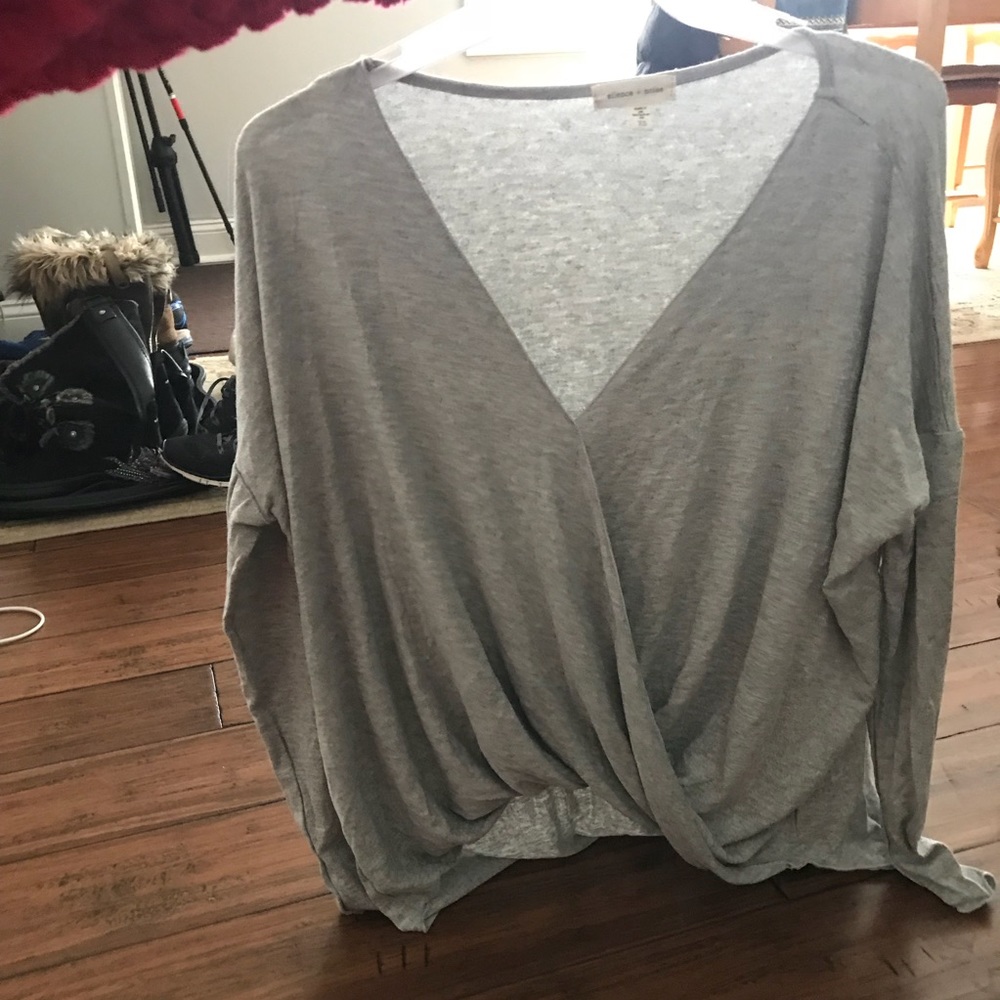 Urban Outfitters gray wraplike long sleeve shirt
